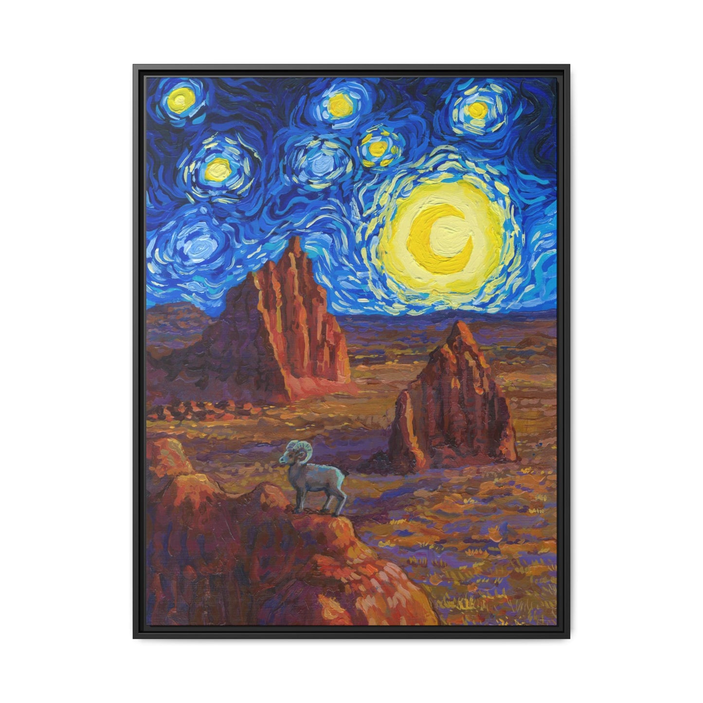 Capitol Reef National Park Framed Canvas - The Starry Night