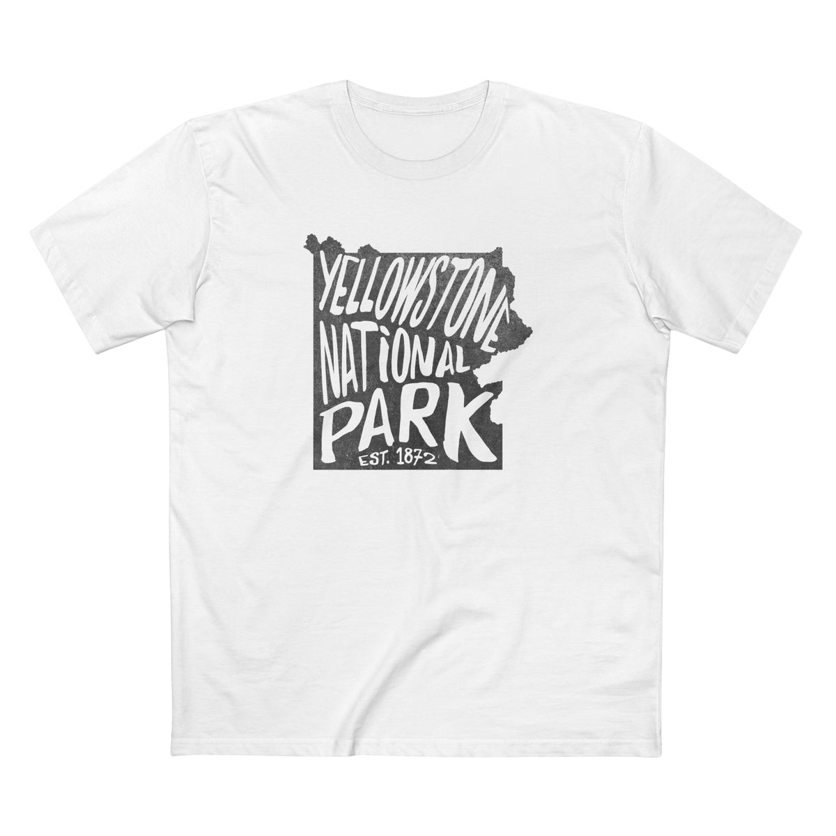Yellowstone National Park T-Shirt - Map in White