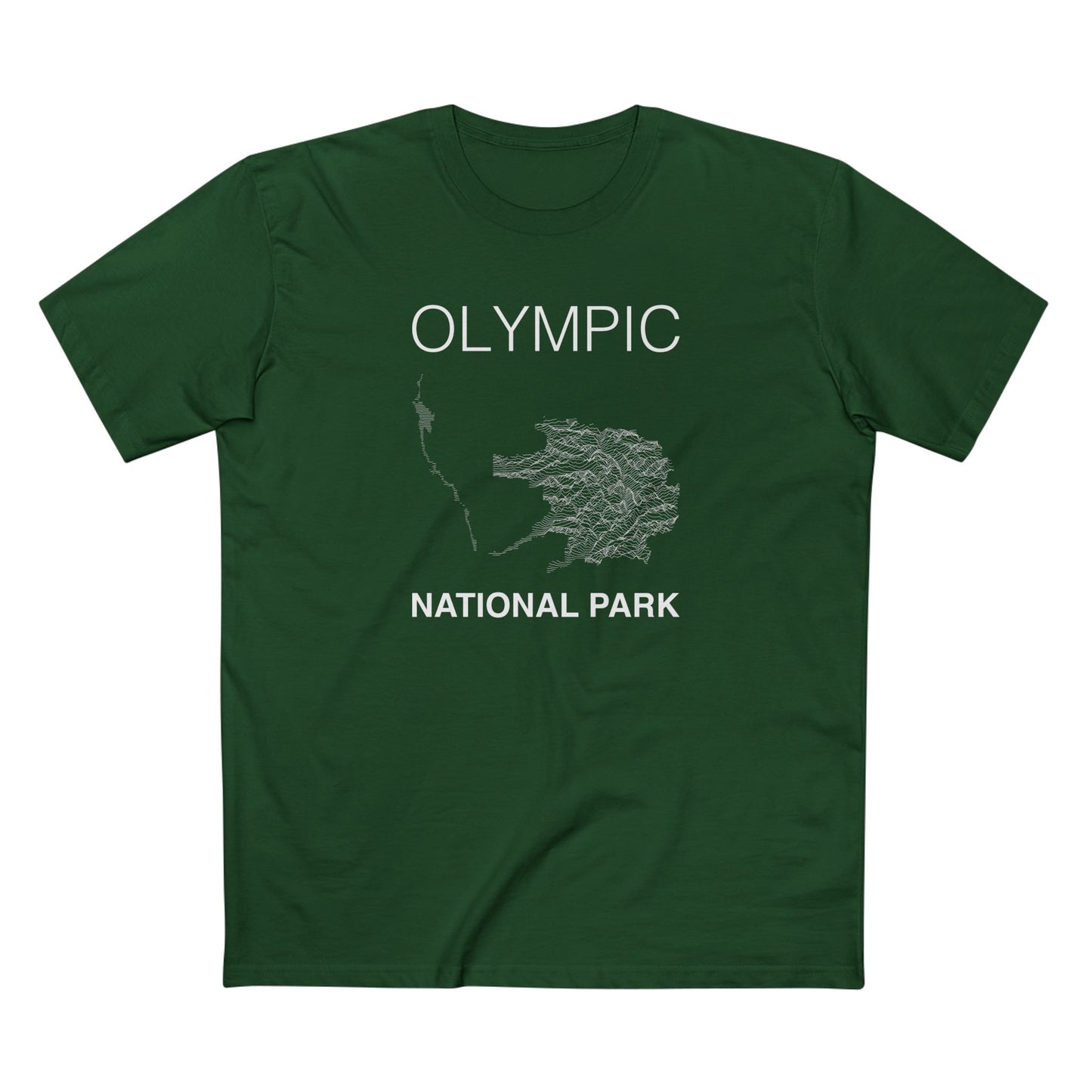 Olympic National Park T-Shirt Lines in Forest Green