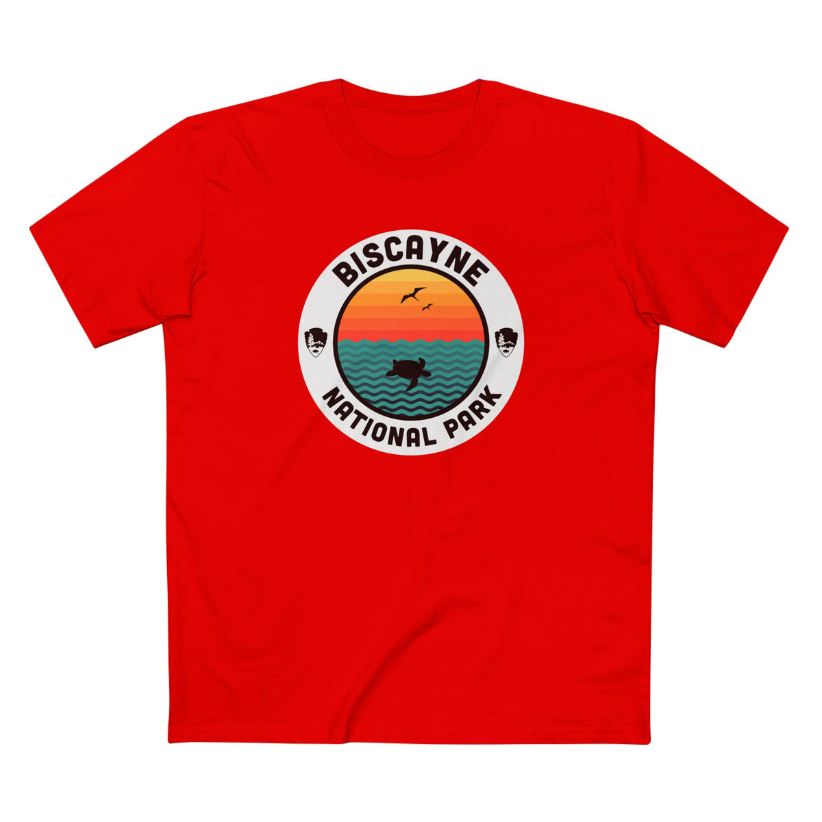 Biscayne National Park - Round Badge Design in Red