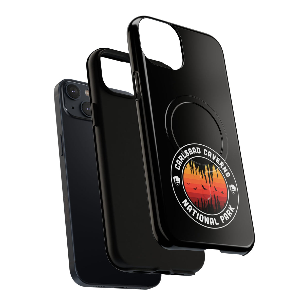 Carlsbad Caverns National Park iPhone Case with MagSafe - Orange Round Emblem Design