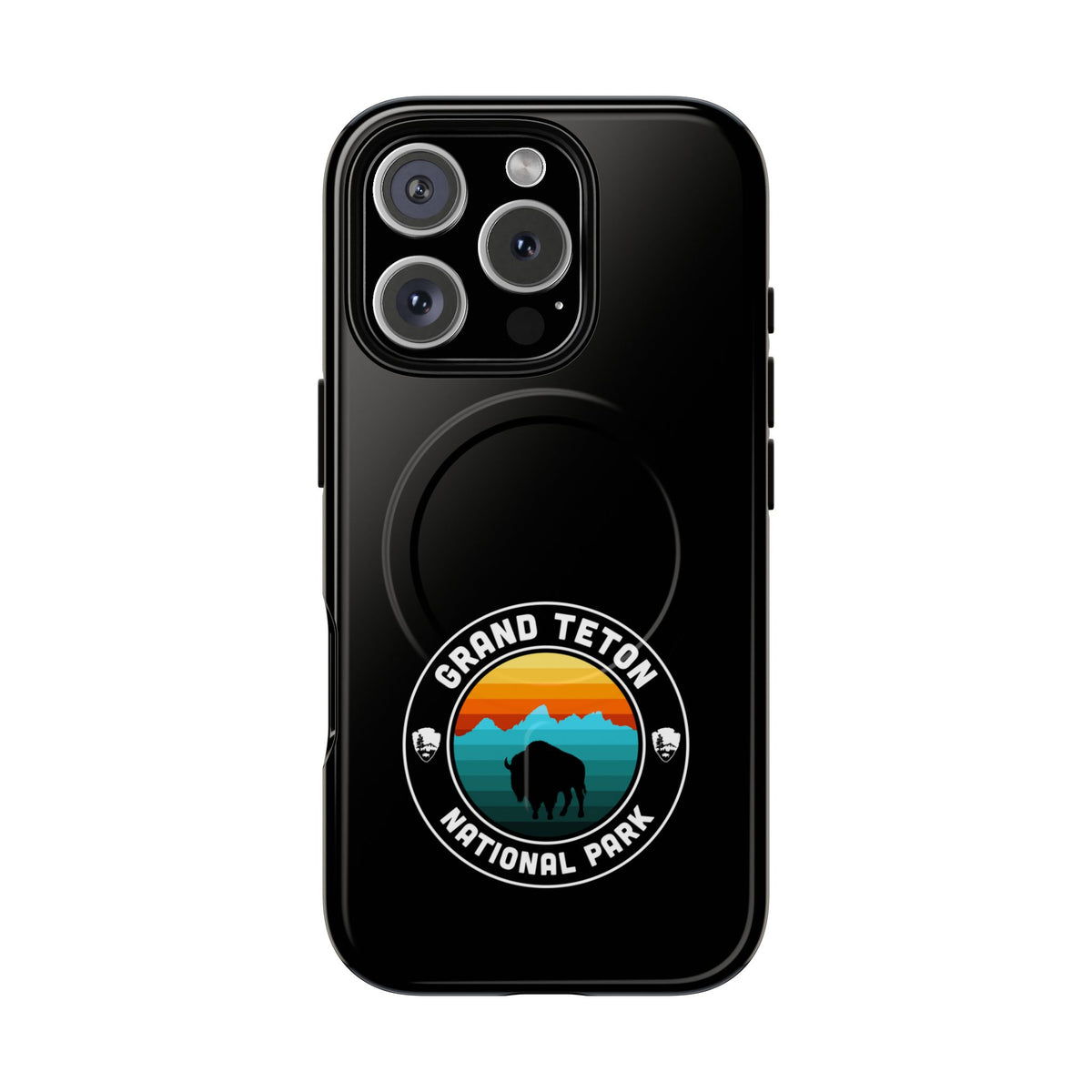 Grand Teton National Park iPhone Case with MagSafe - Round Emblem Design