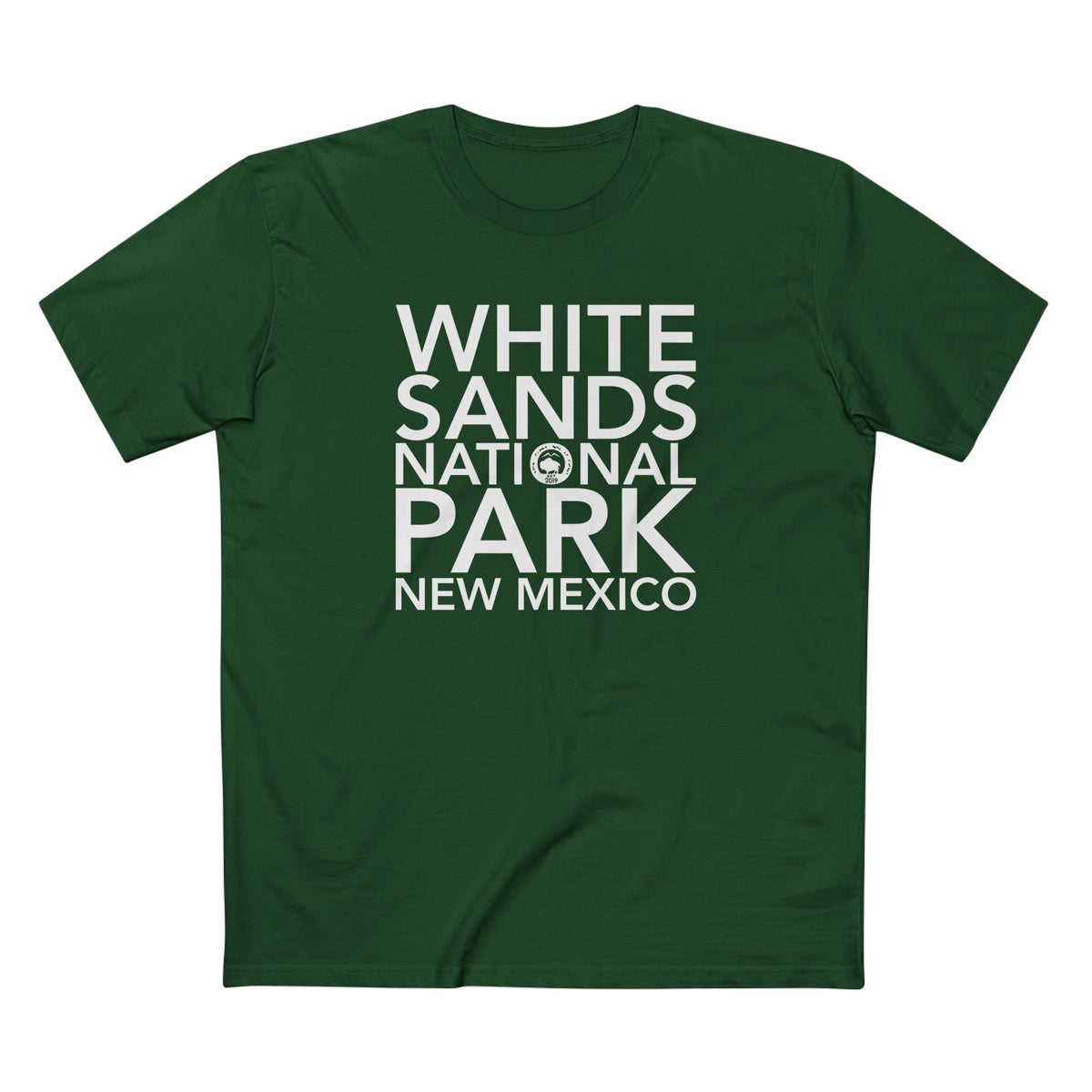 White Sands National Park T-Shirt Block Text in Forest Green