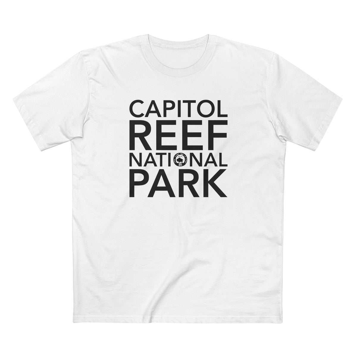 Capitol Reef National Park T-Shirt Block Text in White