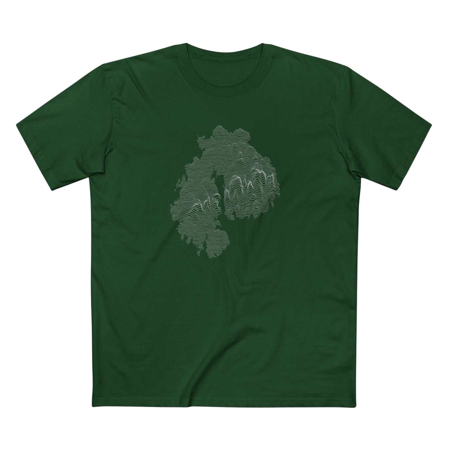 Mount Desert Island & Acadia National Park T-Shirt - Topographical Lines in Forest Green