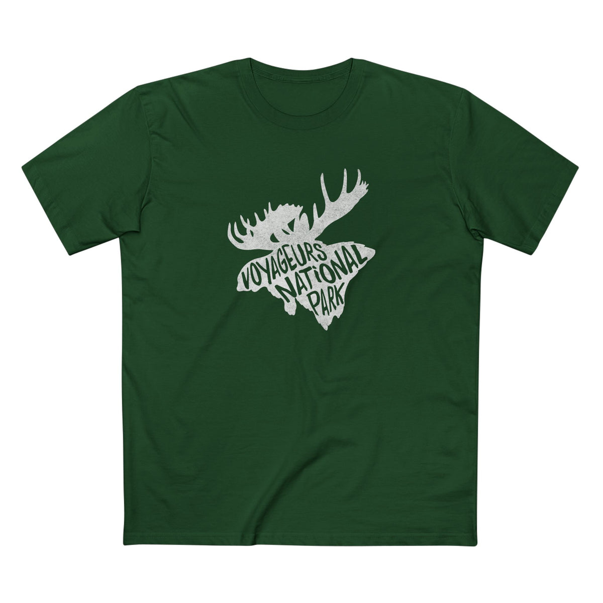Voyageurs National Park T-Shirt - Moose in Forest Green