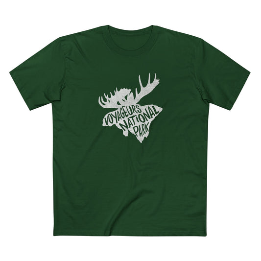 Voyageurs National Park T-Shirt - Moose in Forest Green