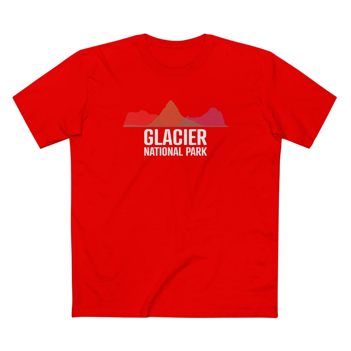 Glacier National Park T-Shirt - Histogram Design in Red