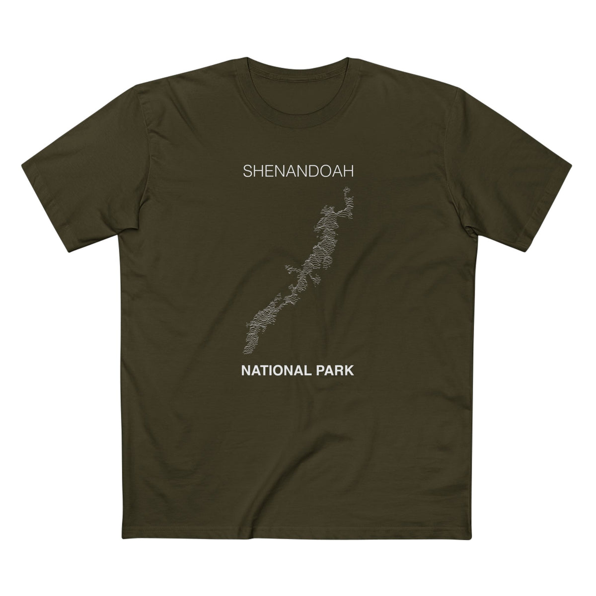 Shenandoah National Park T-Shirt Lines in Army