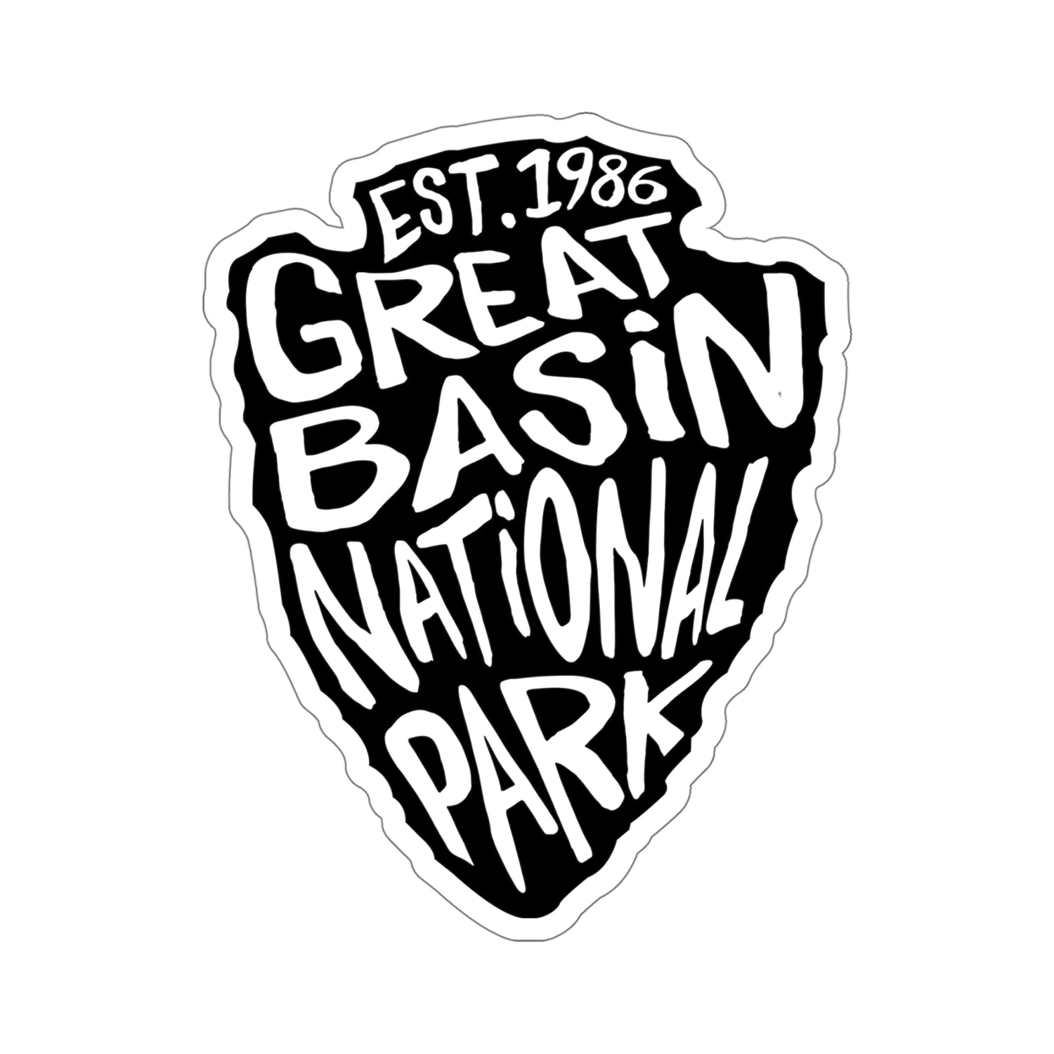 Great Basin National Park sticker featuring a National Park Service arrowhead design