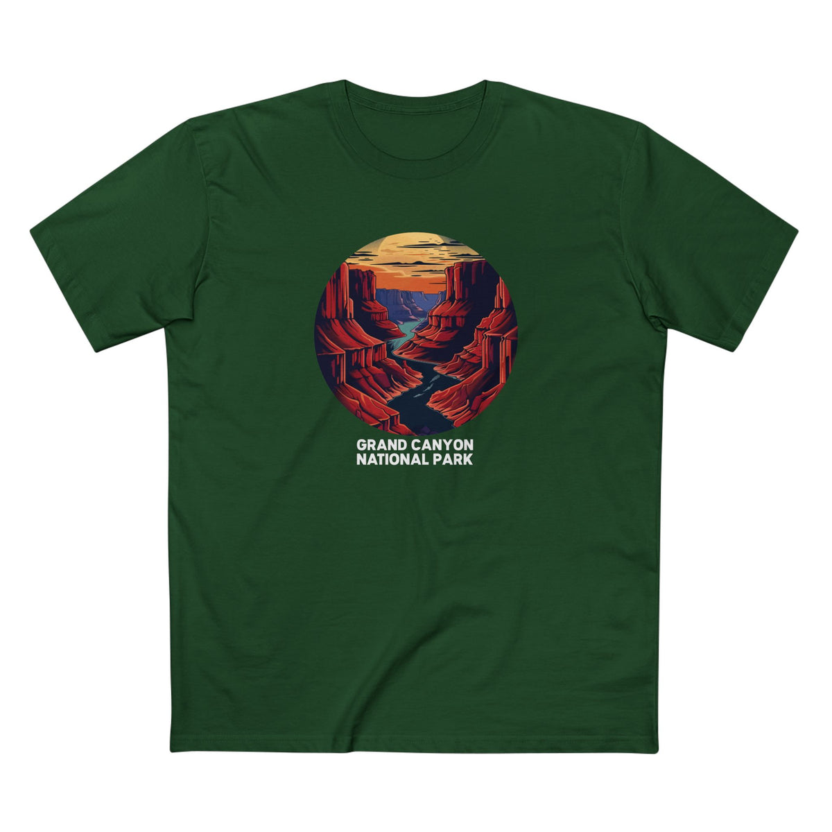 Grand Canyon National Park T-Shirt - Mile High Canyon in Forest Green