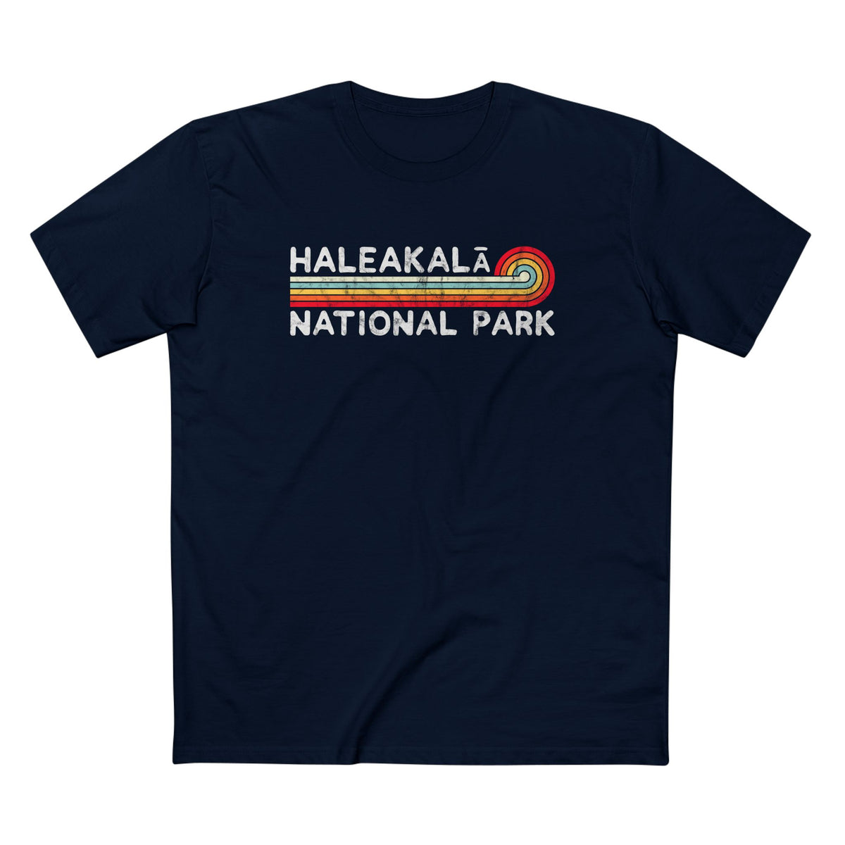 Haleakala National Park T-Shirt - Vintage Stretched Sunrise in Navy