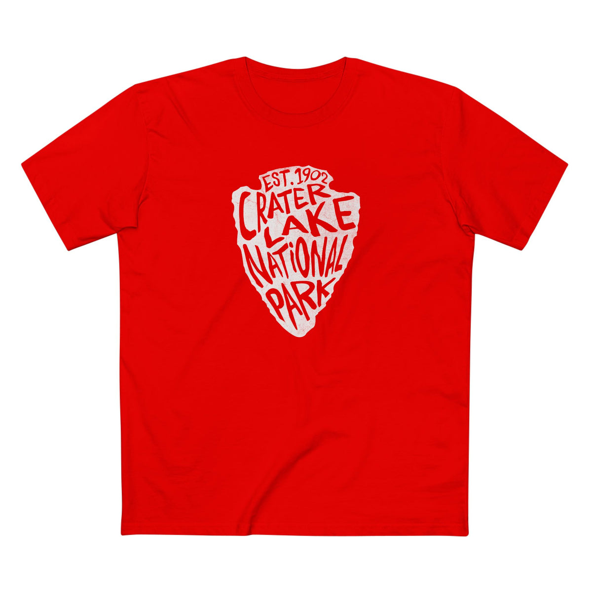 Crater Lake National Park T-Shirt - Arrowhead Design in Red