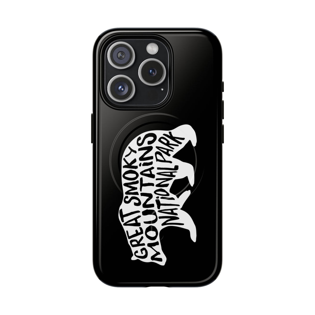 Great Smoky Mountains National Park iPhone Case with MagSafe - Black Bear Design