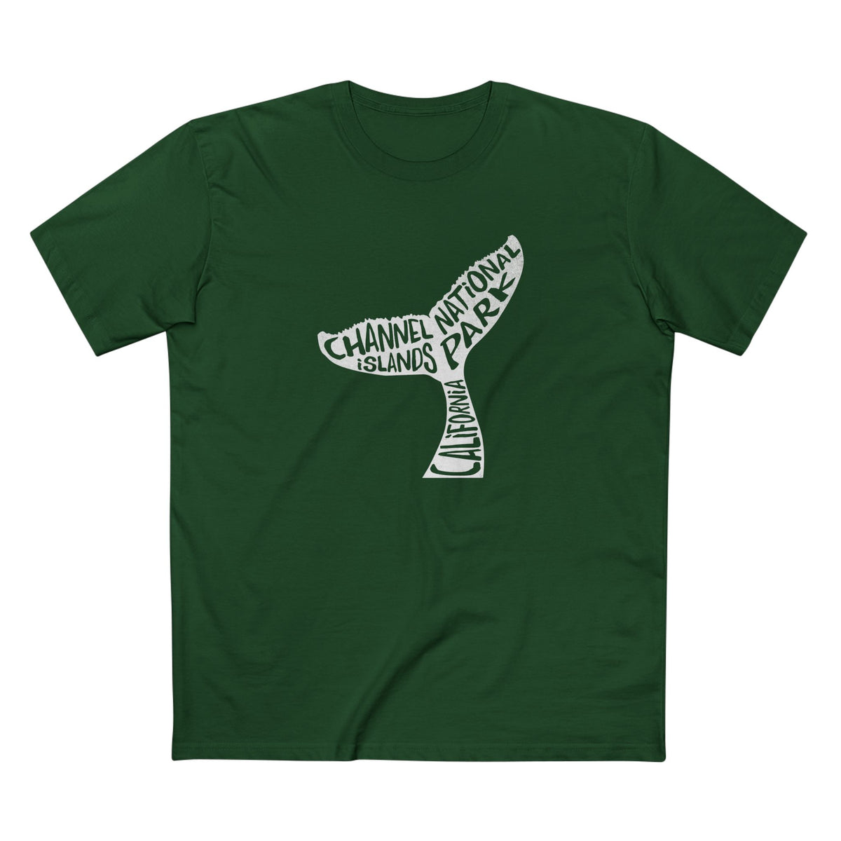 Channel Islands National Park T-Shirt - Humpback Whale Tale in Forest Green