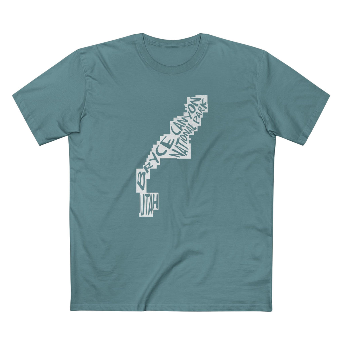 Bryce Canyon National Park T-Shirt - Map in Slate Blue