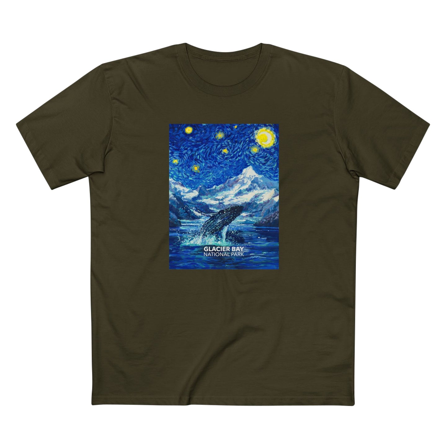 Glacier Bay National Park T-Shirt - The Starry Night in Army