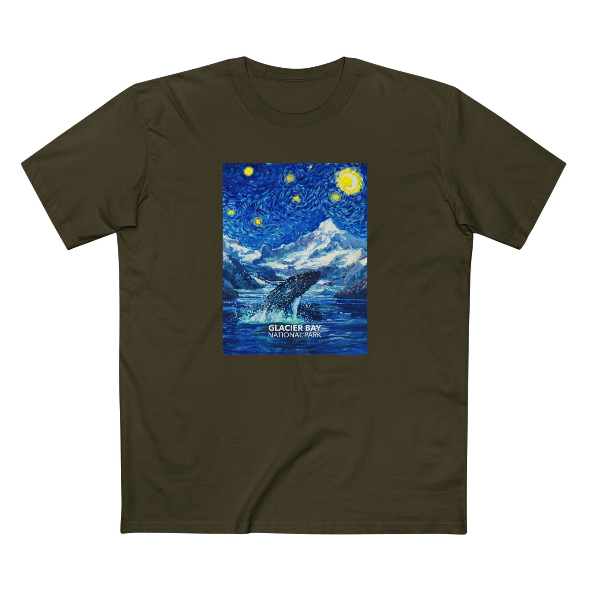 Glacier Bay National Park T-Shirt - The Starry Night in Army