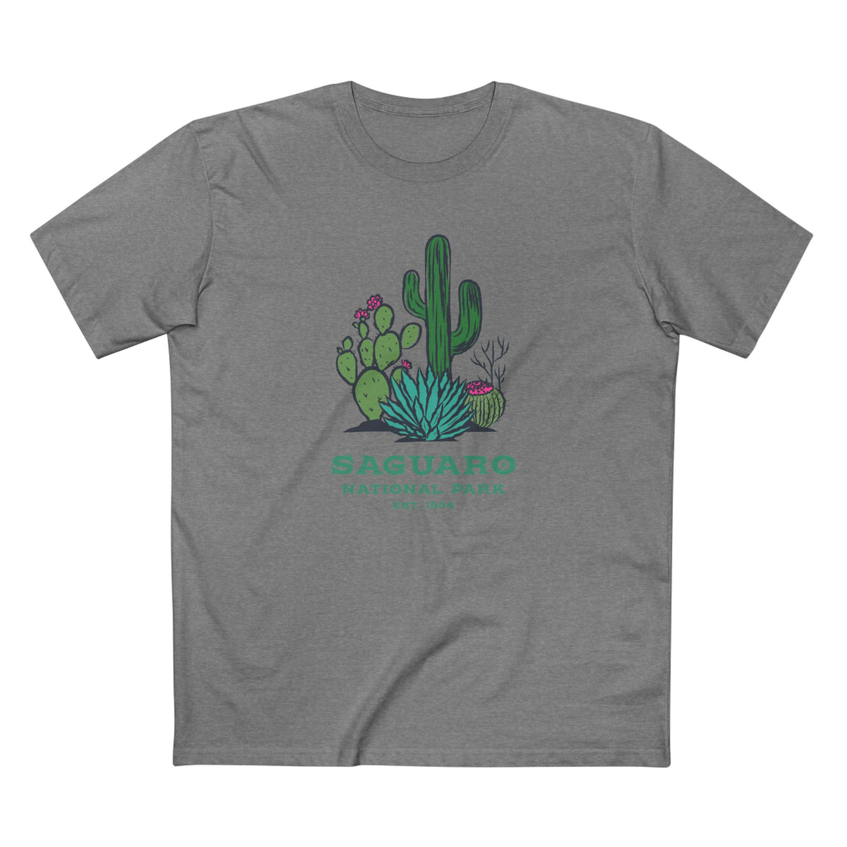 Saguaro National Park T-Shirt - Cacti Graphic in Athletic Heather
