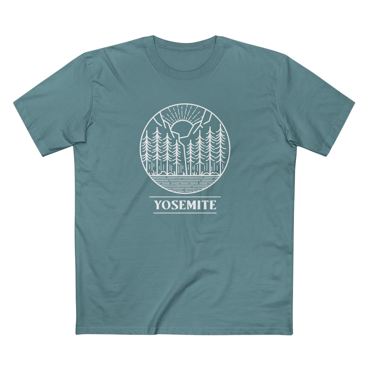Yosemite National Park T-Shirt Sunrise Graphic in Slate Blue
