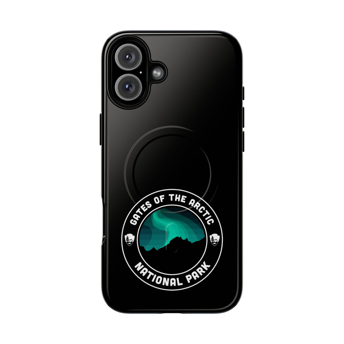 Gates of the Arctic National Park iPhone Case with MagSafe - Round Emblem Design