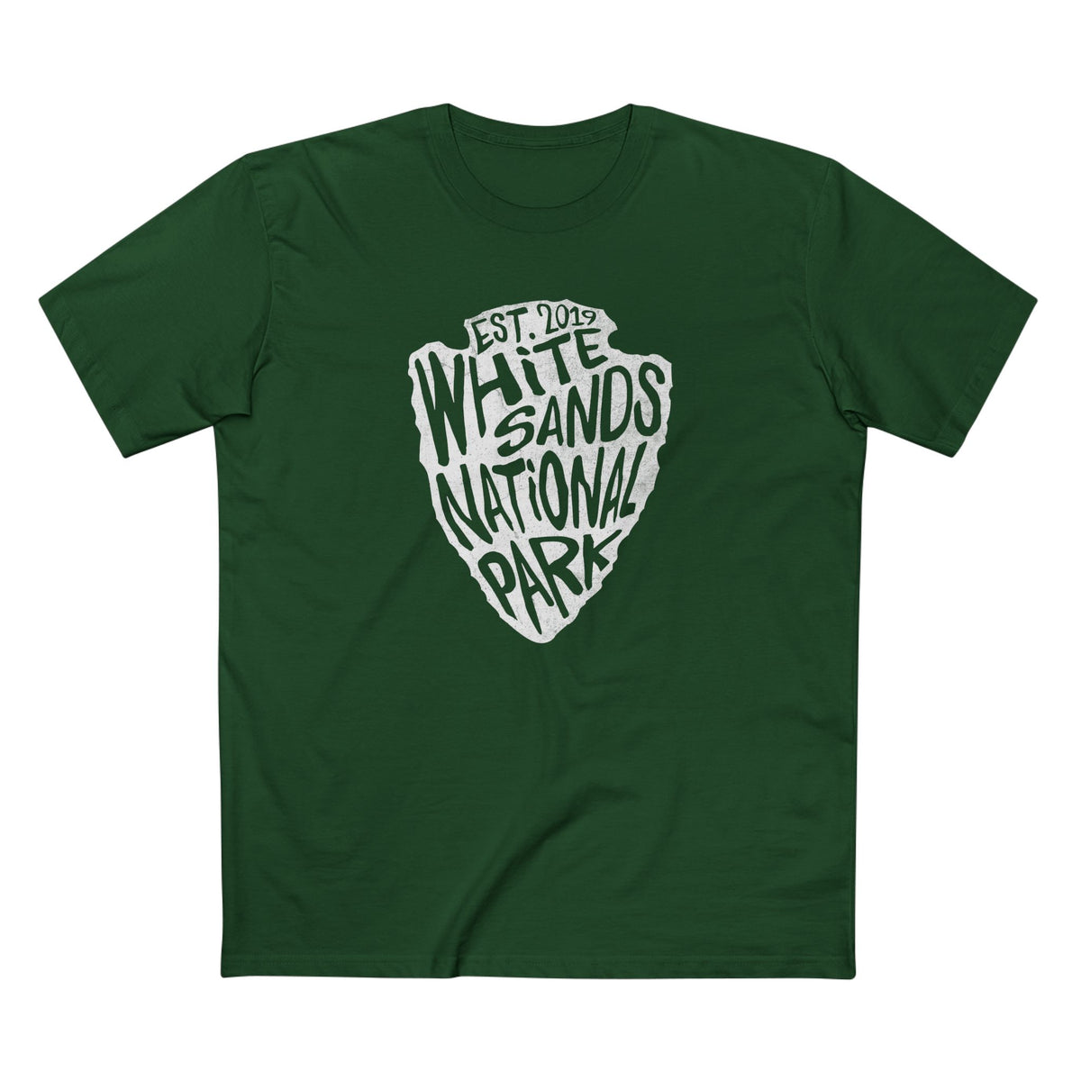 White Sands National Park T-Shirt - Arrowhead Design in Forest Green