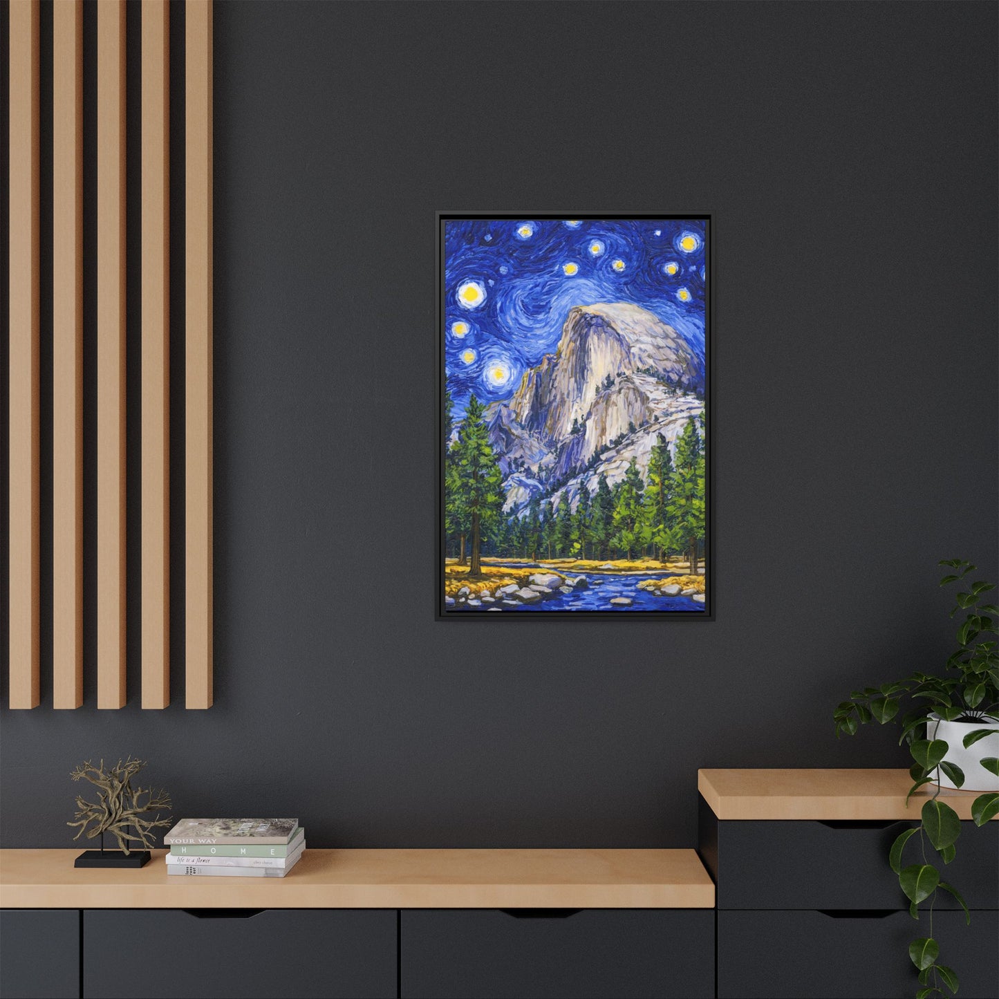 Yosemite National Park Framed Canvas - The Starry Night