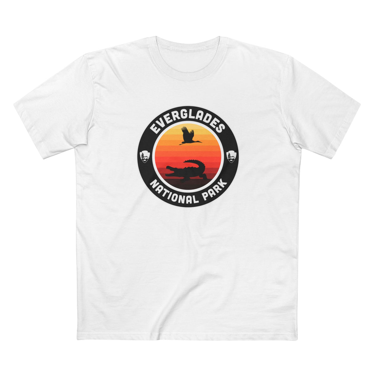 Everglades National Park T-Shirt - Round Badge Design in White