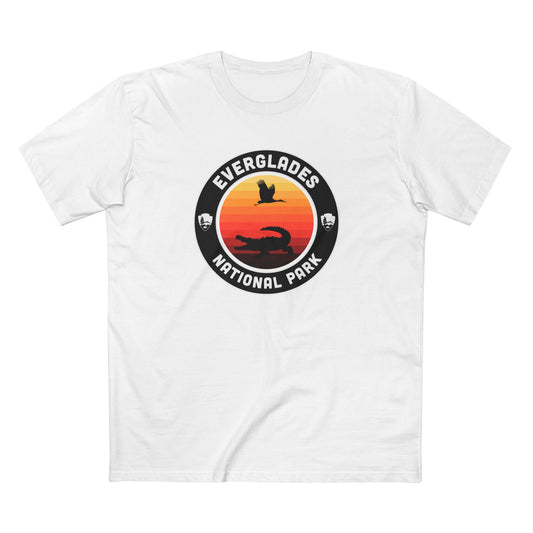 Everglades National Park T-Shirt - Round Badge Design in White
