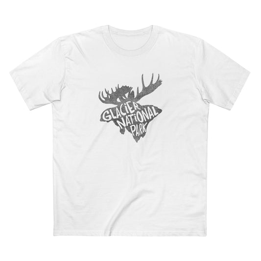 Glacier National Park T-Shirt - Moose in White