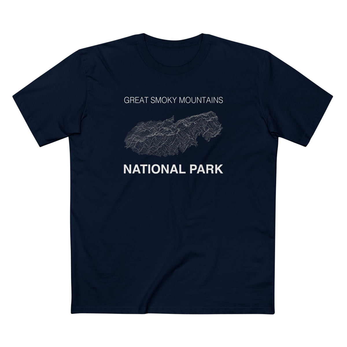 Great Smoky Mountains National Park T-Shirt - Topographical Lines in Navy