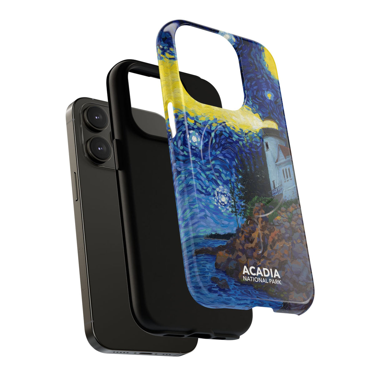 Acadia National Park iPhone Case with MagSafe - Starry Night Lighthouse