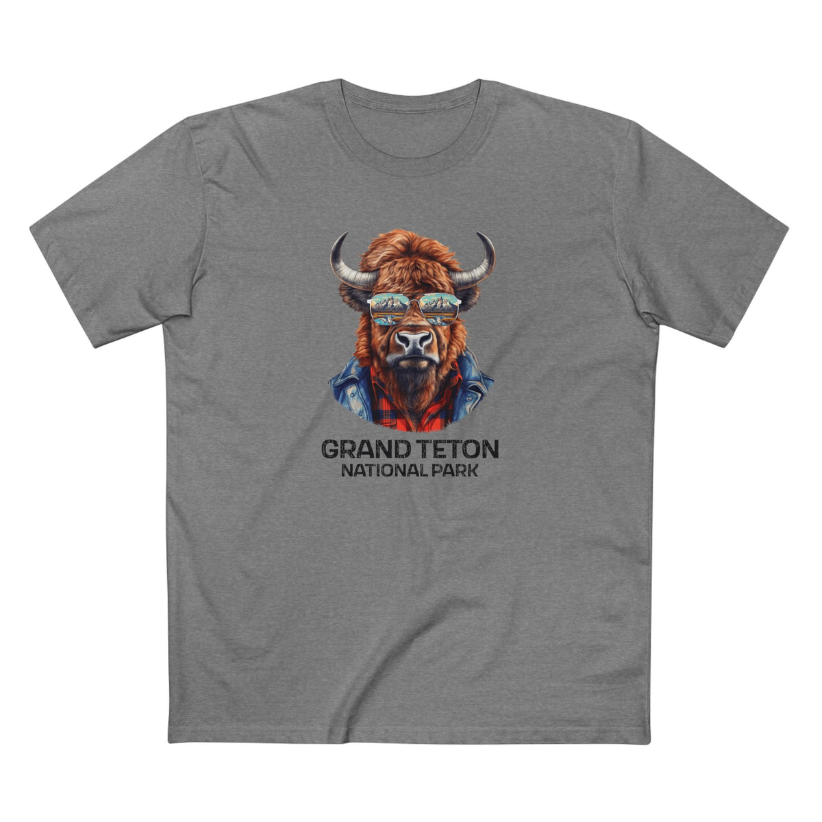 Grand Teton National Park T-Shirt - Bison in Athletic Heather