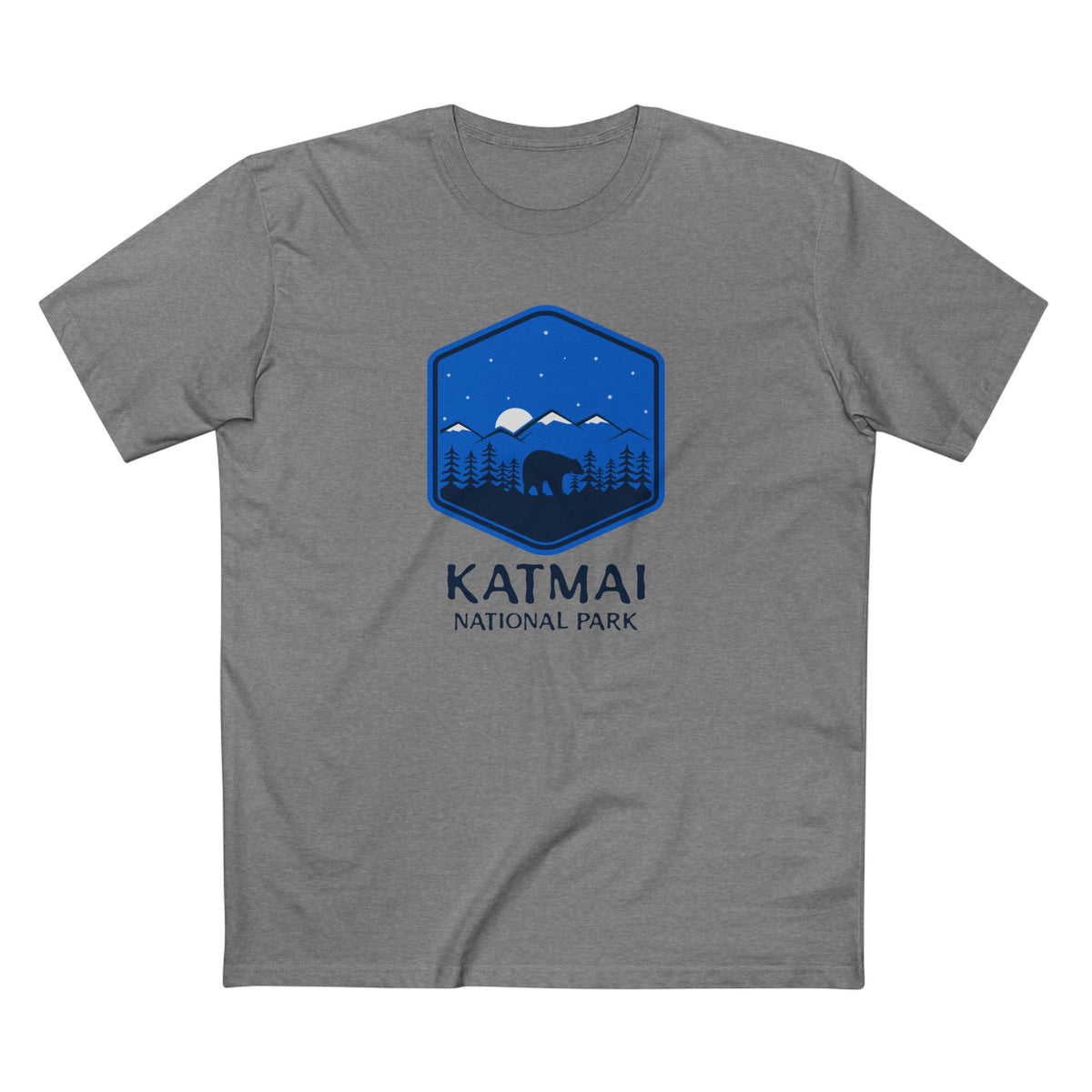Katmai National Park T-Shirt - Bear Graphic in Athletic Heather