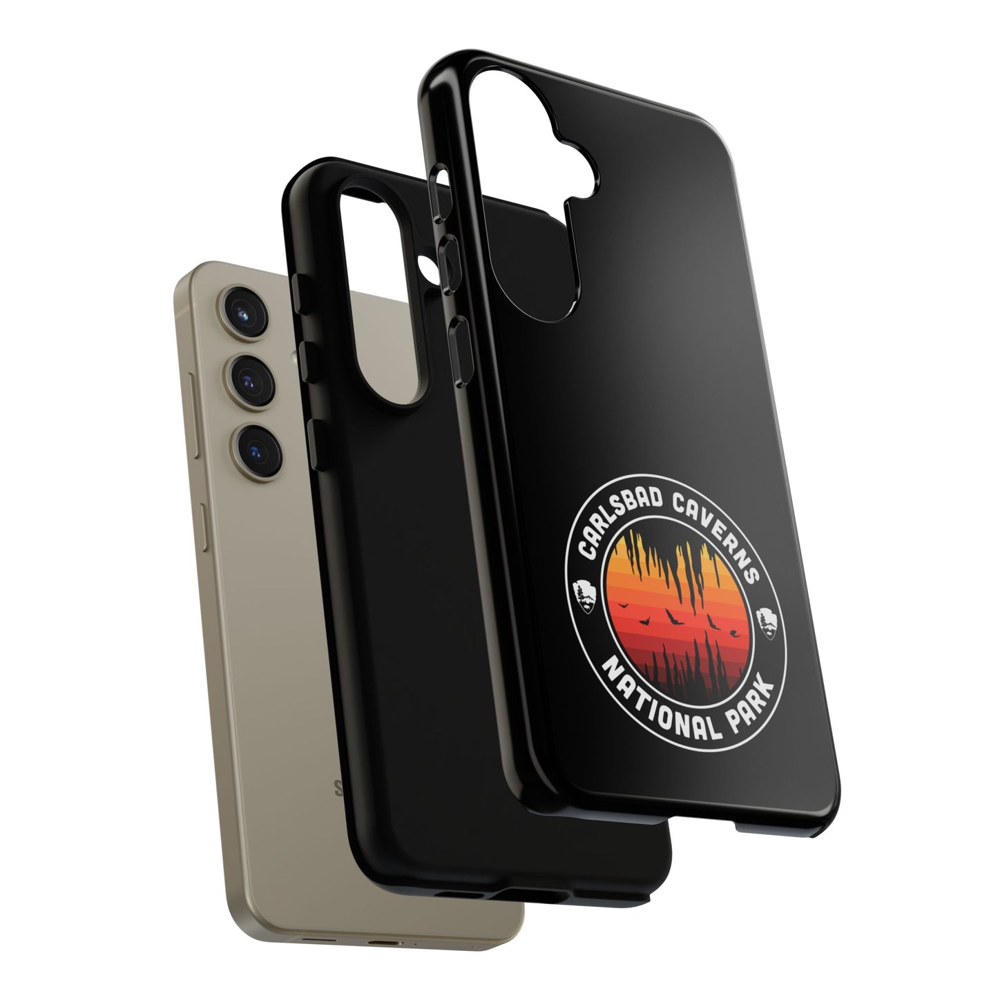 Carlsbad Caverns National Park Phone Case - Orange Round Emblem Design