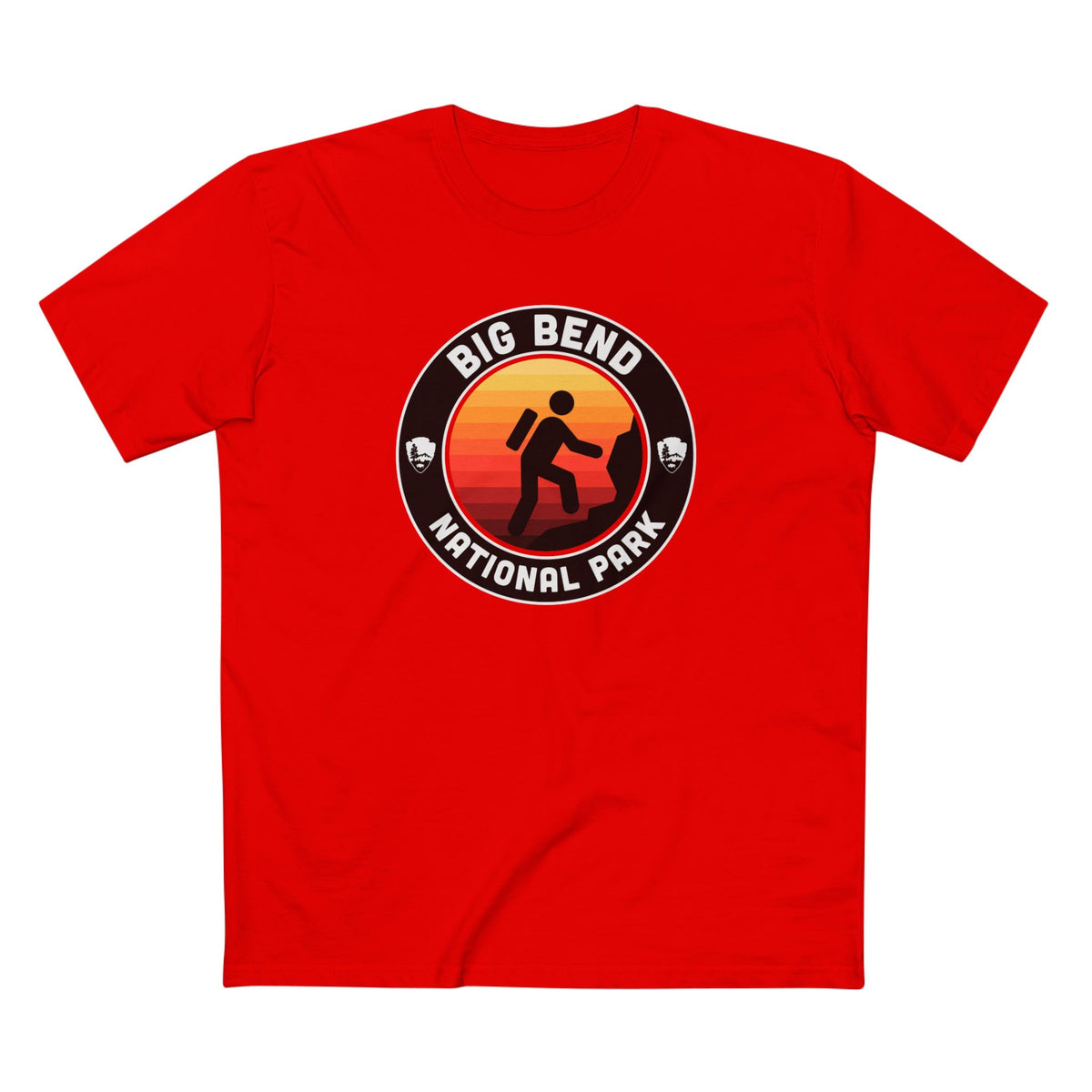 Big Bend National Park - Round Badge Design in Red