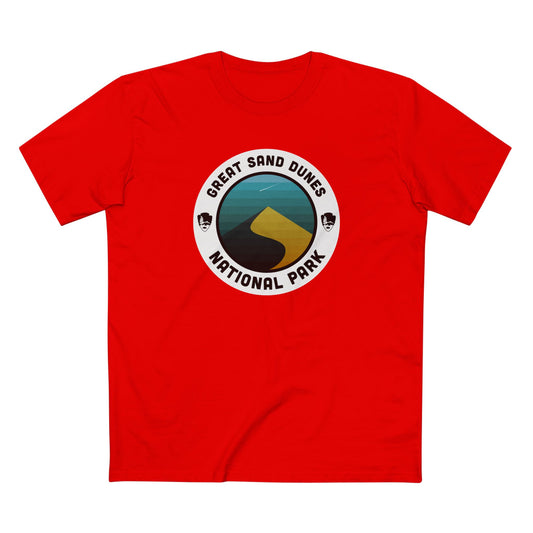 Great Sand Dunes National Park T-Shirt - Round Badge Design in Red