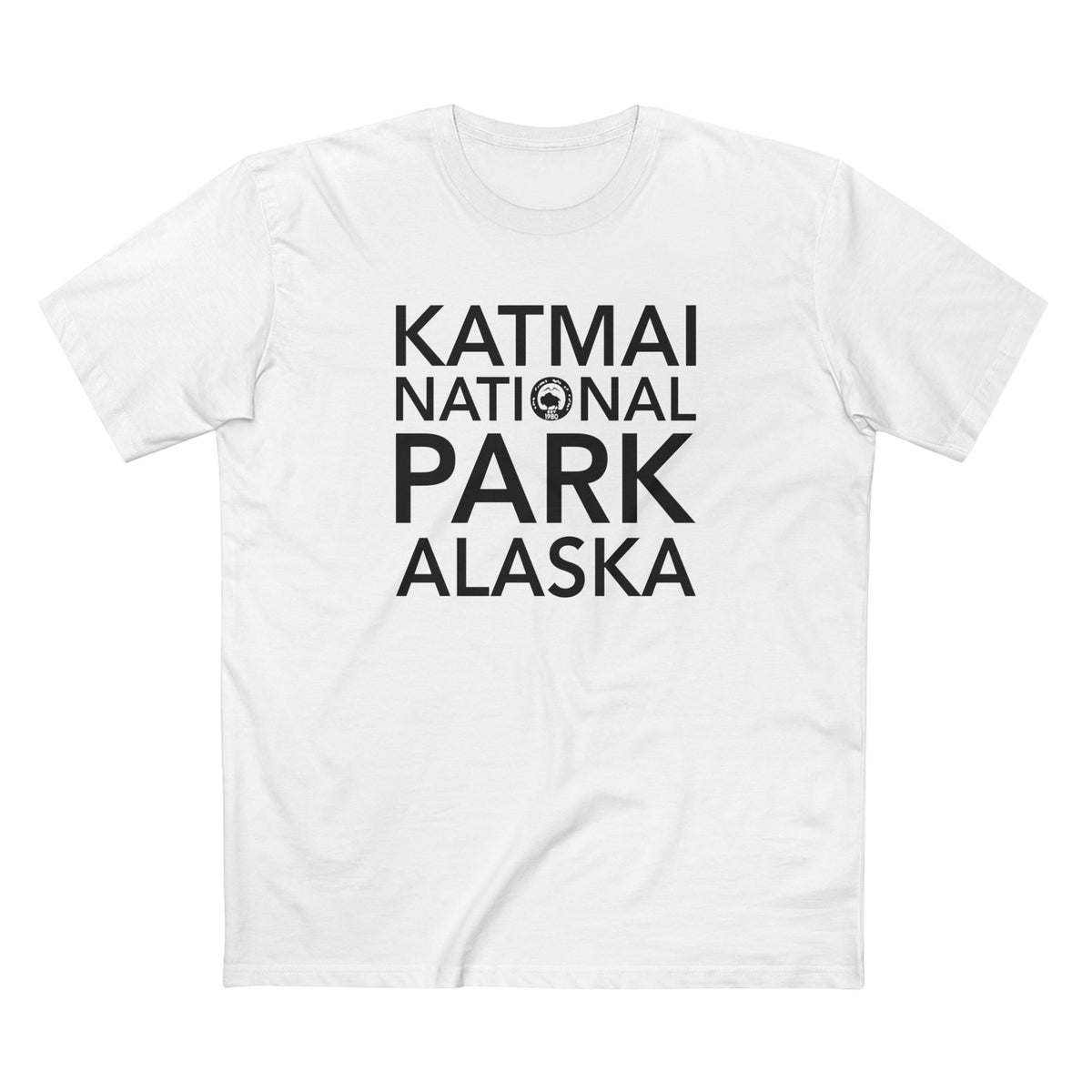 Katmai National Park T-Shirt Block Text in White