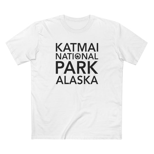 Katmai National Park T-Shirt Block Text in White