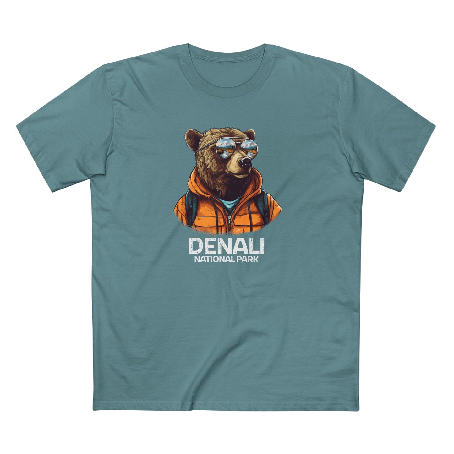 Denali National Park T-Shirt - Grizzly Bear in Slate Blue