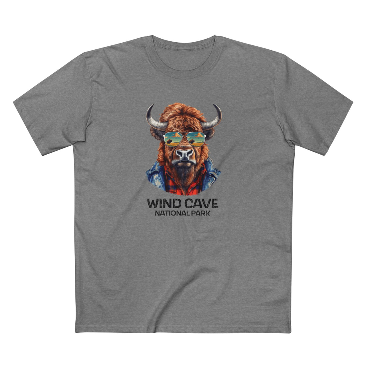 Wind Cave National Park T-Shirt - Bison in Athletic Heather