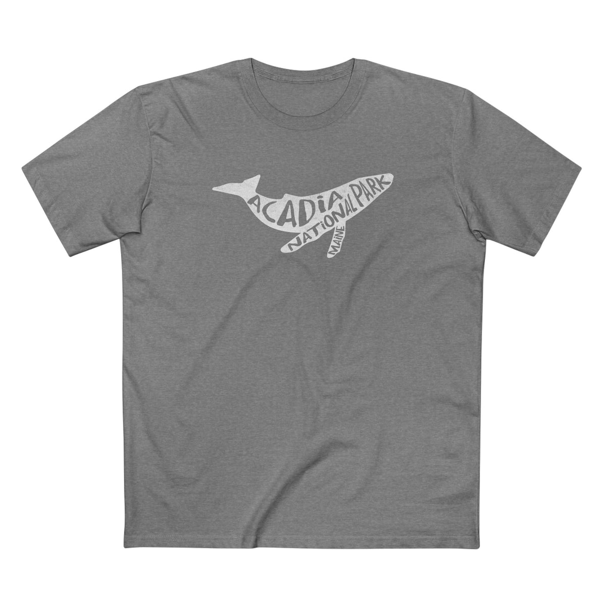 Acadia National Park T-Shirt - Humpback Whale in Athletic Heather