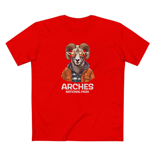 Arches National Park T-Shirt - Bighorn Sheep in Red