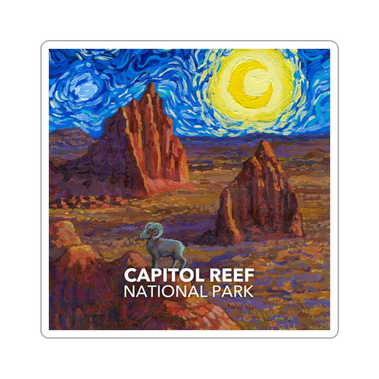 Capitol Reef National Park Sticker - The Starry Night