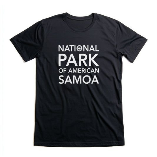 American Samoa National Park T-Shirt Block Text in Black