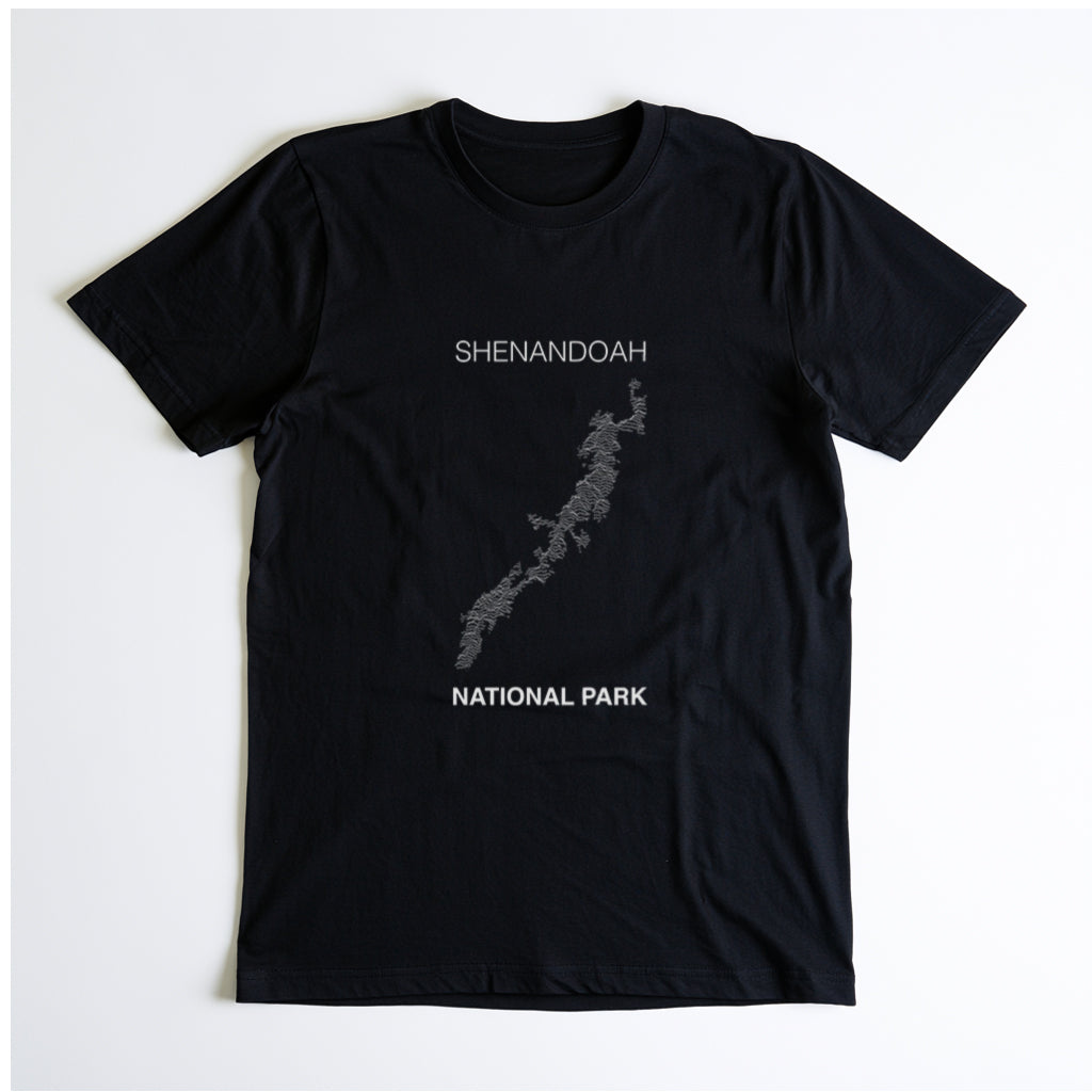 Shenandoah National Park T-Shirt Lines in Black