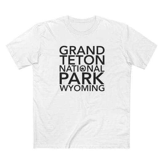 Grand Teton National Park T-Shirt Block Text in White