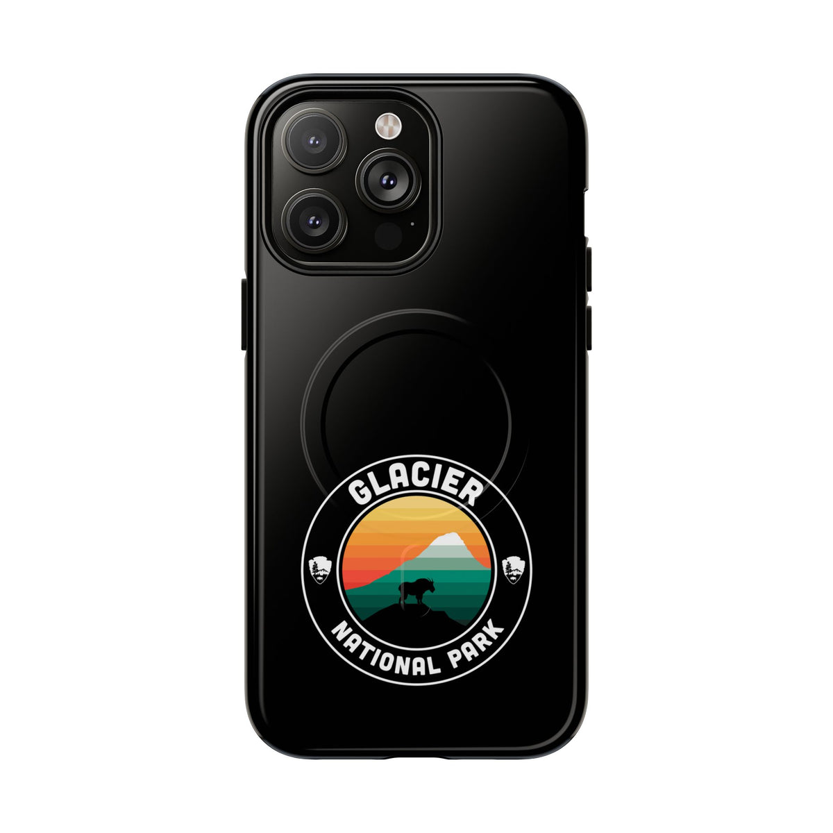 Glacier National Park iPhone Case with MagSafe - Round Emblem Design