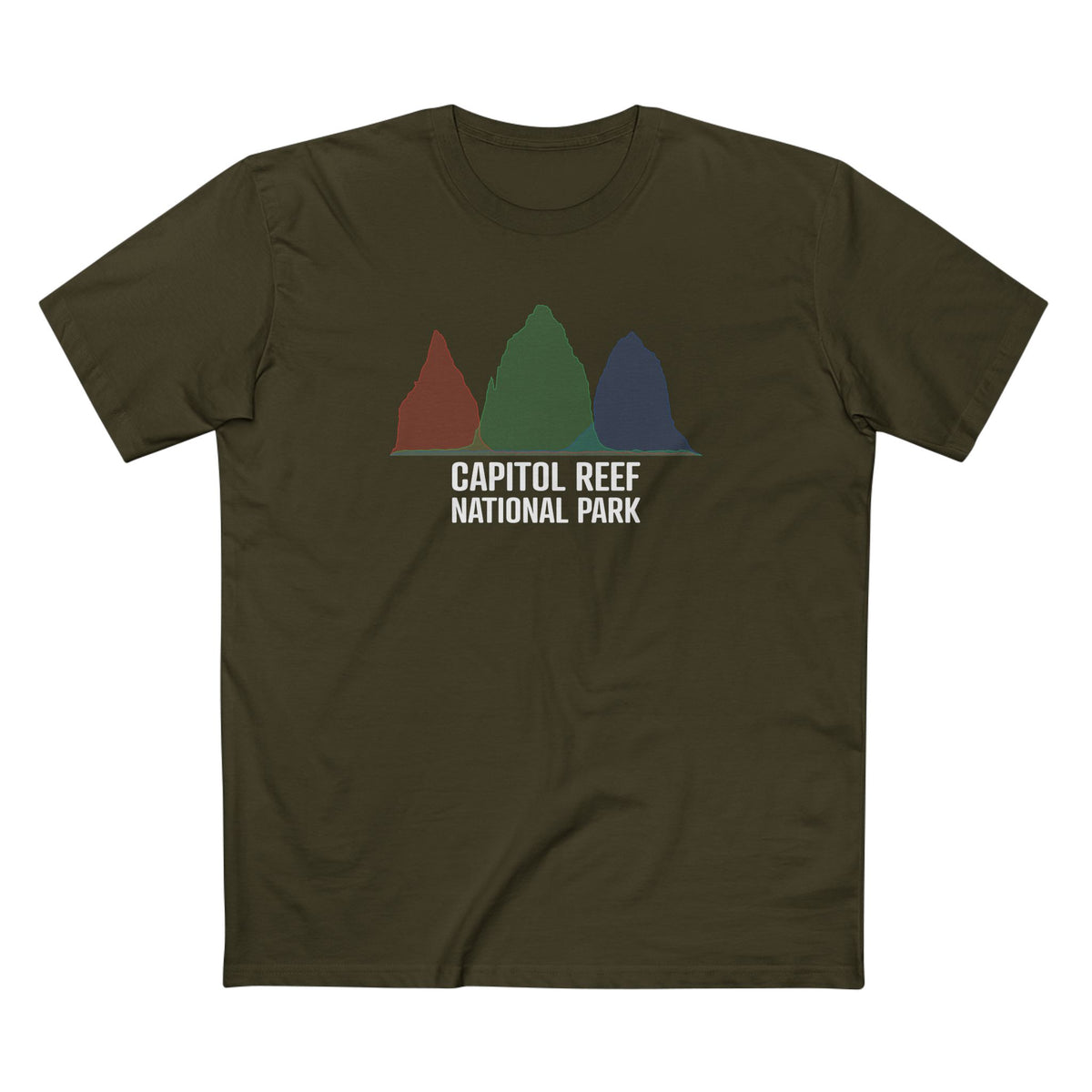 Capitol Reef National Park T-Shirt - Histogram Design in Army