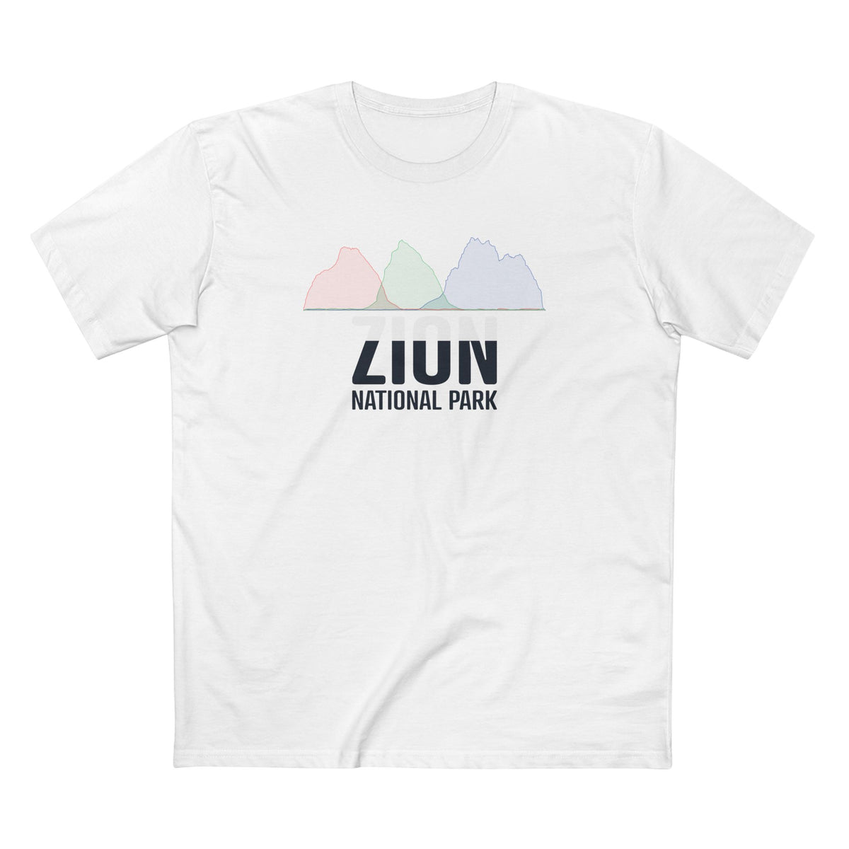 Zion National Park T-Shirt - Histogram Design in White